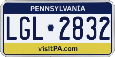 PA license plate LGL2832