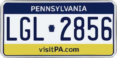 PA license plate LGL2856