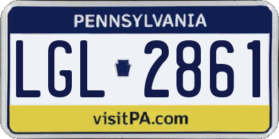PA license plate LGL2861