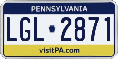 PA license plate LGL2871
