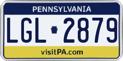 PA license plate LGL2879