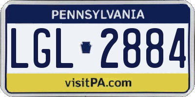 PA license plate LGL2884