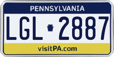 PA license plate LGL2887