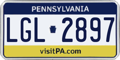PA license plate LGL2897