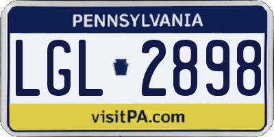 PA license plate LGL2898