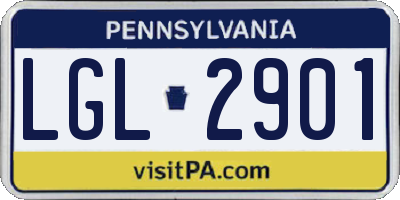 PA license plate LGL2901