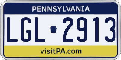 PA license plate LGL2913