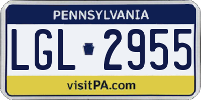 PA license plate LGL2955