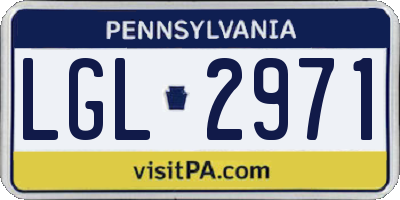 PA license plate LGL2971