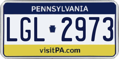 PA license plate LGL2973