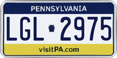 PA license plate LGL2975