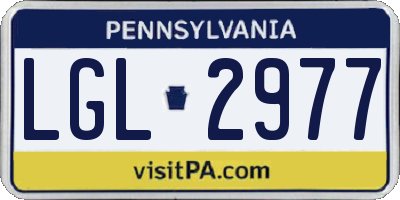 PA license plate LGL2977