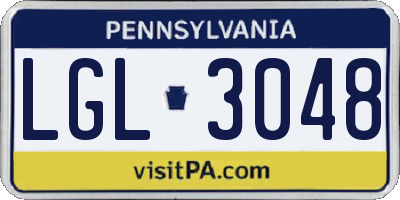 PA license plate LGL3048
