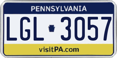 PA license plate LGL3057