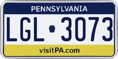 PA license plate LGL3073