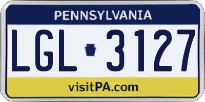 PA license plate LGL3127