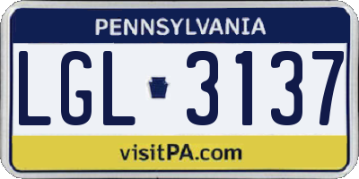 PA license plate LGL3137