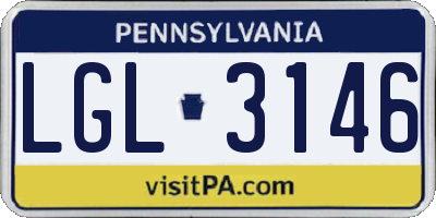 PA license plate LGL3146
