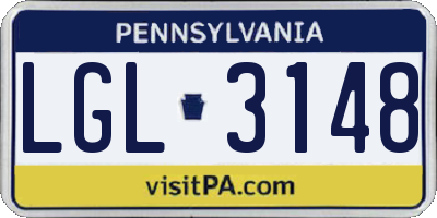 PA license plate LGL3148