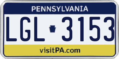 PA license plate LGL3153