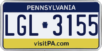 PA license plate LGL3155