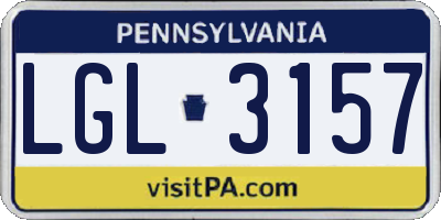 PA license plate LGL3157