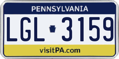 PA license plate LGL3159