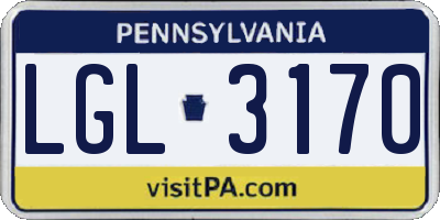 PA license plate LGL3170