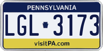 PA license plate LGL3173