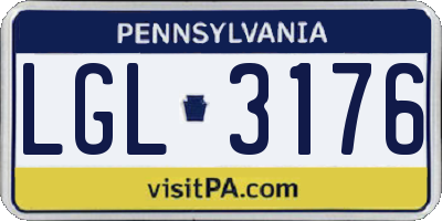 PA license plate LGL3176