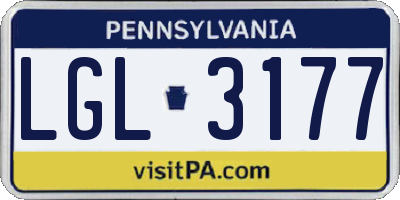 PA license plate LGL3177