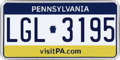 PA license plate LGL3195