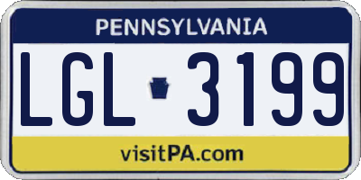 PA license plate LGL3199
