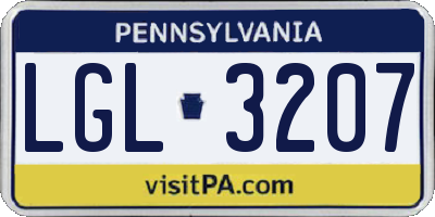 PA license plate LGL3207
