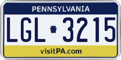 PA license plate LGL3215