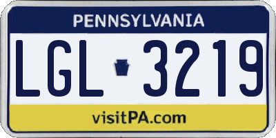 PA license plate LGL3219