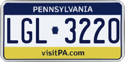 PA license plate LGL3220