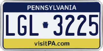 PA license plate LGL3225