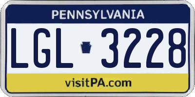 PA license plate LGL3228