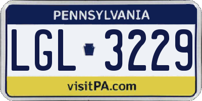 PA license plate LGL3229