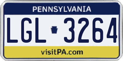 PA license plate LGL3264
