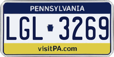 PA license plate LGL3269