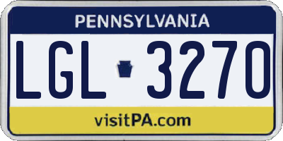 PA license plate LGL3270