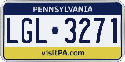 PA license plate LGL3271