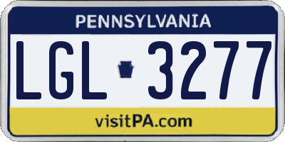 PA license plate LGL3277