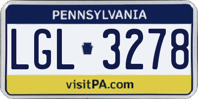 PA license plate LGL3278