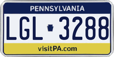 PA license plate LGL3288