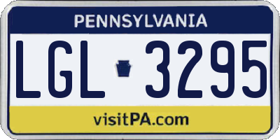 PA license plate LGL3295