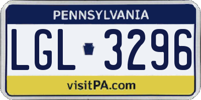 PA license plate LGL3296