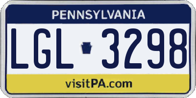 PA license plate LGL3298